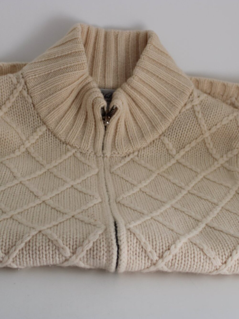 Brooks Brothers Women Vest 100% Cashmere SZ M Ivory Zip Up